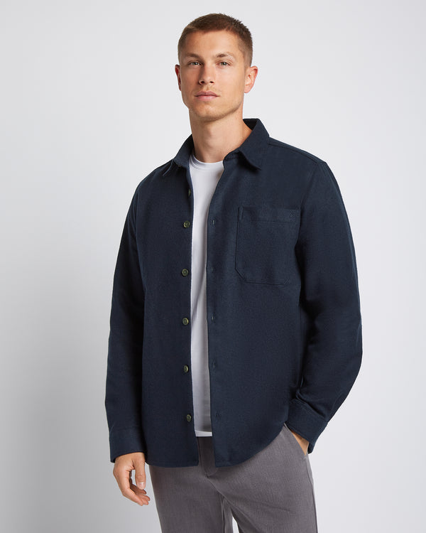 Flannel Overshirt Navy