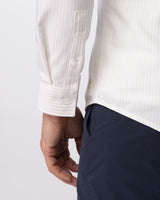 Oxford stretch shirt sand stripe