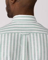 Soft Oxford shirt green stripe